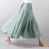 Skirt for Women Casual Versatile Elastic High Waist Long Loose Trousers Plus Size Double Layer Stretchy Slim Solid Colour Skirt