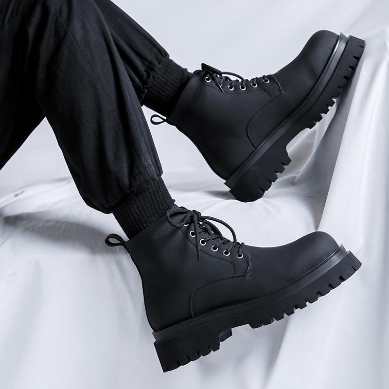 Модные мужские ботинки на толстой подошве Высококачественные трендовые ботинки для отдыха на открытом воздухе, деловых вечеринок, повседневных офисных модных мужских туфель для улицы и прогулок