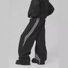 2024 Men's American Style Striped Wide-Leg Casual Pants for Spring/Autumn