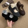 Gray Gentle Premium Versatile Lightweight Fluffy Shoes Women Wear Autumn and Winter Warm Flat-bottomed Mary Jane Plush Cotton Shoes