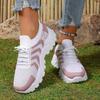 Plus Size Breathable Mesh Women's Stylish Sports Shoes, Casual Colorblock Low-top Platform Sneakers, Lightweight Comfortable Outdoor Shoes