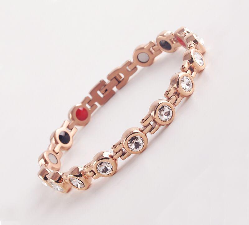 Stainless Steel Jewelry Zircon Bracelet New Male Creative Bracelet Tidal Magnet Infrared Stone Health Bracelet