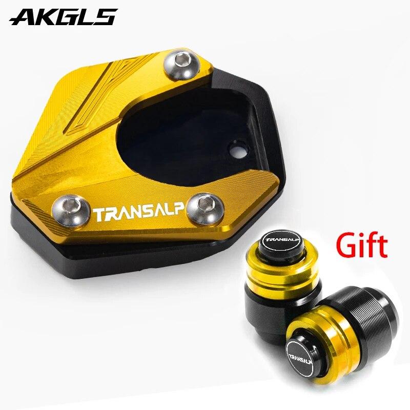 For Honda XLV 600 650 700 TRANSALP 600 Side Bracket Extension Pad Bracket Plate Enlargement and Tire Air Valve Cover Accessories