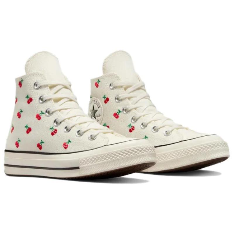 Converse 1970-е Повседневная Универсальная Износостойкая и Легкая Высокие Кеды Женские Белые Красные