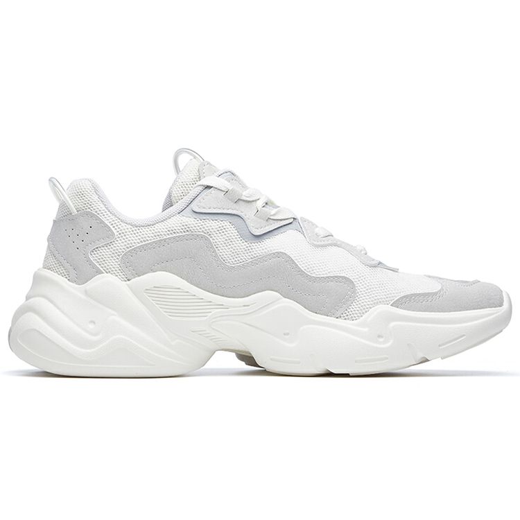 Anta Серия Lifestyle Амортизирующие Нескользящие Износостойкие Дышащие Низкие Кроссовки для Папы Мужские кроссовки Слоновая кость Серый 112038883-1