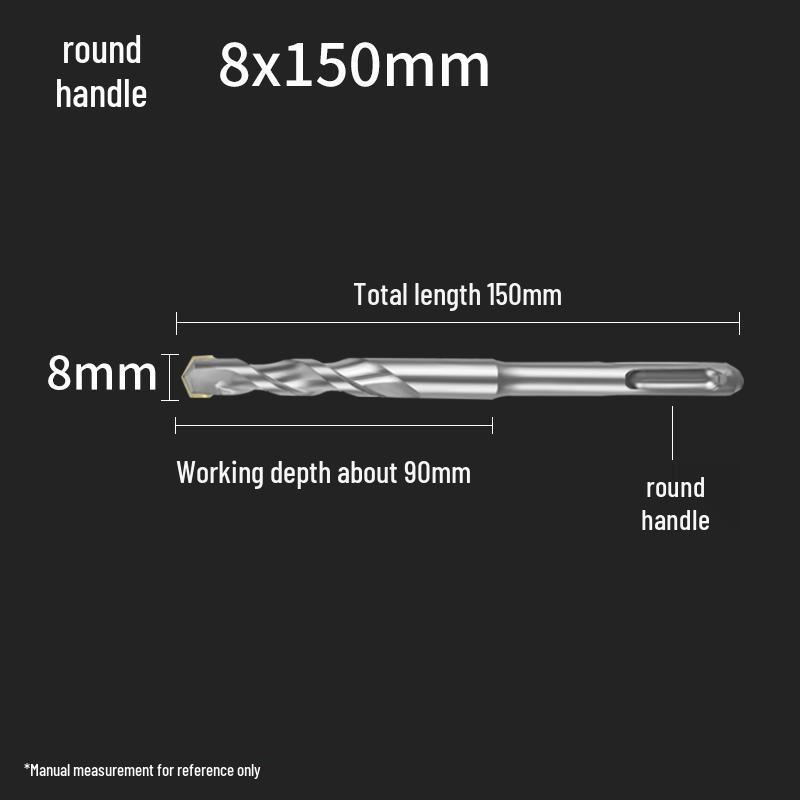 Сверло ударное 4-зубое с квадратным хвостовиком для бетона, сверло 2-зубое с круглым хвостовиком для расширения отверстий 150 мм