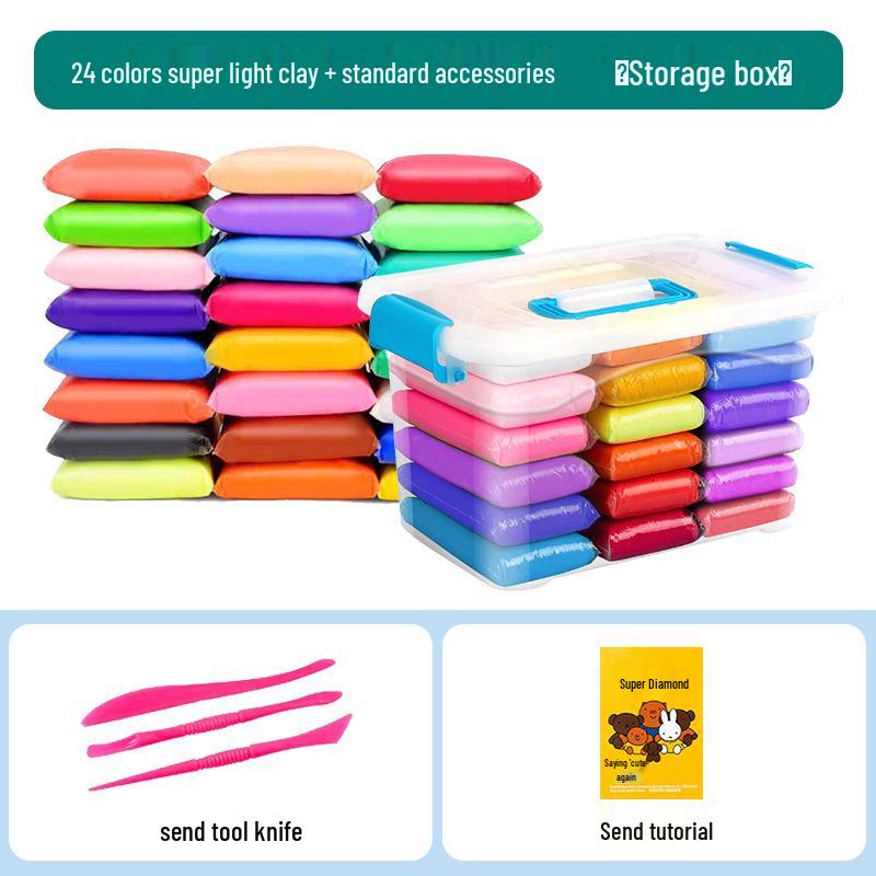 Super Light Clay: 12, 24, or 36 Color Sets for DIY Modeling, Eraser Clay, and Educational Space Clay