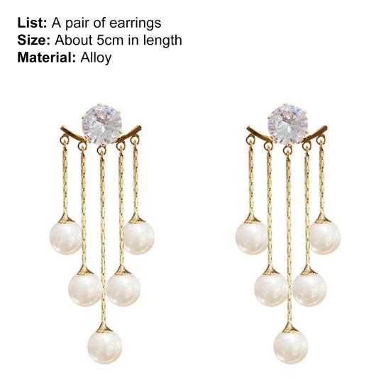 1 пара висячих сережек из искусственного жемчуга с кисточками, ювелирные изделия, сверкающие гальванические серьги-гвоздики для свадьбы