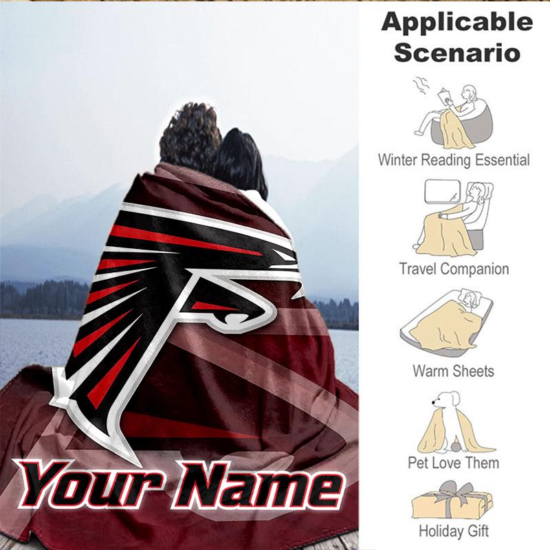 1PC Custom Name Blanket Atlanta Logo Flannel blankets Patterns Throw Blanket All-Season Soft Gift for Couch, Bed, Camping, Birthday gifts