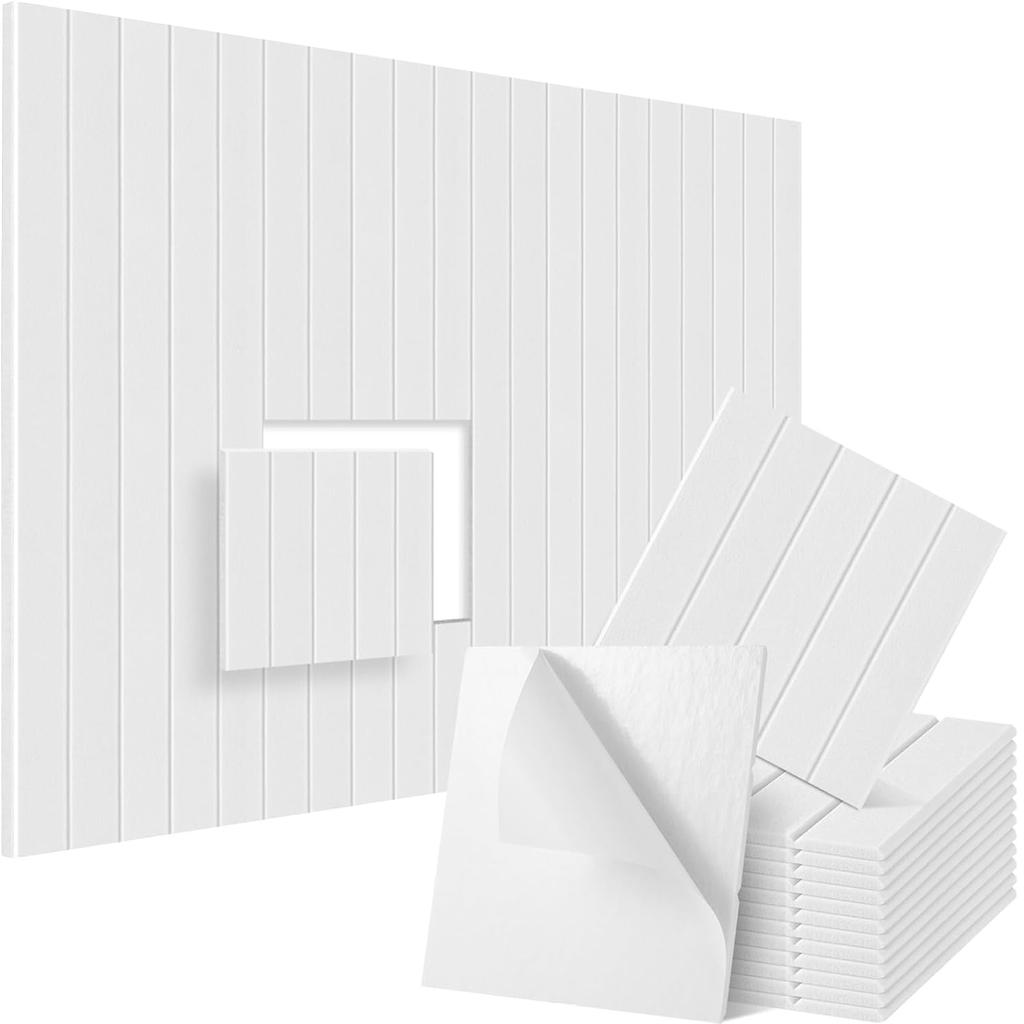 Упаковка из 12 звукоизоляционных пенопанелей для стен, самоклеящиеся акустические плитки, полиэфирная текстура, идеально подходят для студий и домашних стен