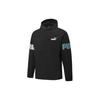Puma Solid Color Logo Print Hooded Half Zip Jacket Men Jackets Black 670926-51