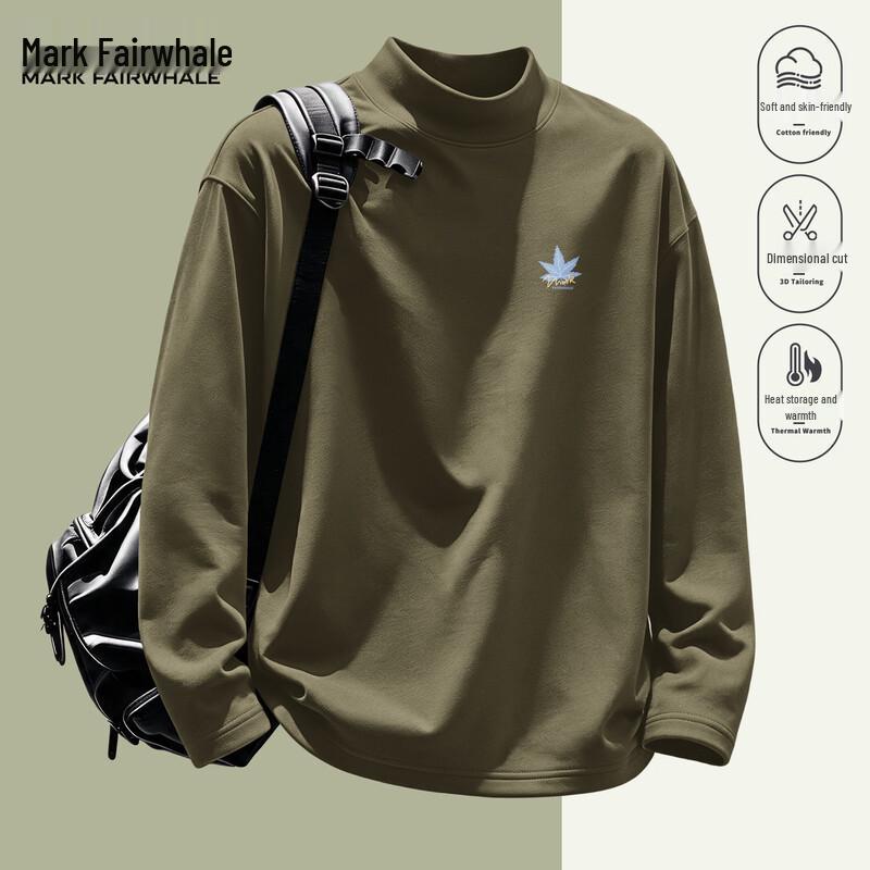Mark Fairwhale Men's Semi-High Neck Long Sleeve Casual Thermal T-Shirt