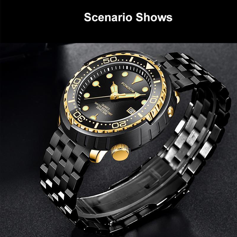 LIGE Модные мужские часы 50M Водонепроницаемые светящиеся спортивные наручные часы Кварцевые часы с вращающимся безелем и автоматической датой