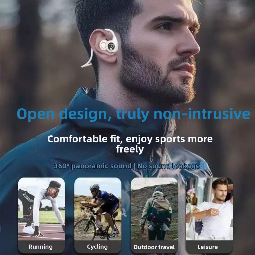 LED Digital Display Wireless Earbuds Neckband Long Standby Stereo Sound Bluetooth Headphones Built In Microphone 2