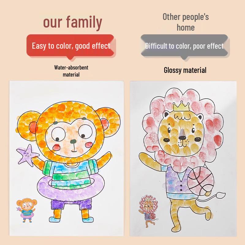 Набор детских 24-цветных подушечек для пальчиковой живописи - Включает штемпельную подушечку, палитру для отпечатков ладоней/пальцев для детского сада