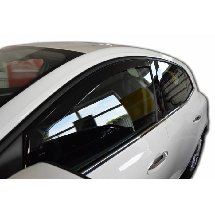 Déflecteurs d'air - J&J AUTOMOTIVE - Renault Megane 4 - Fumé - Acrylique renforcé - Installation facile