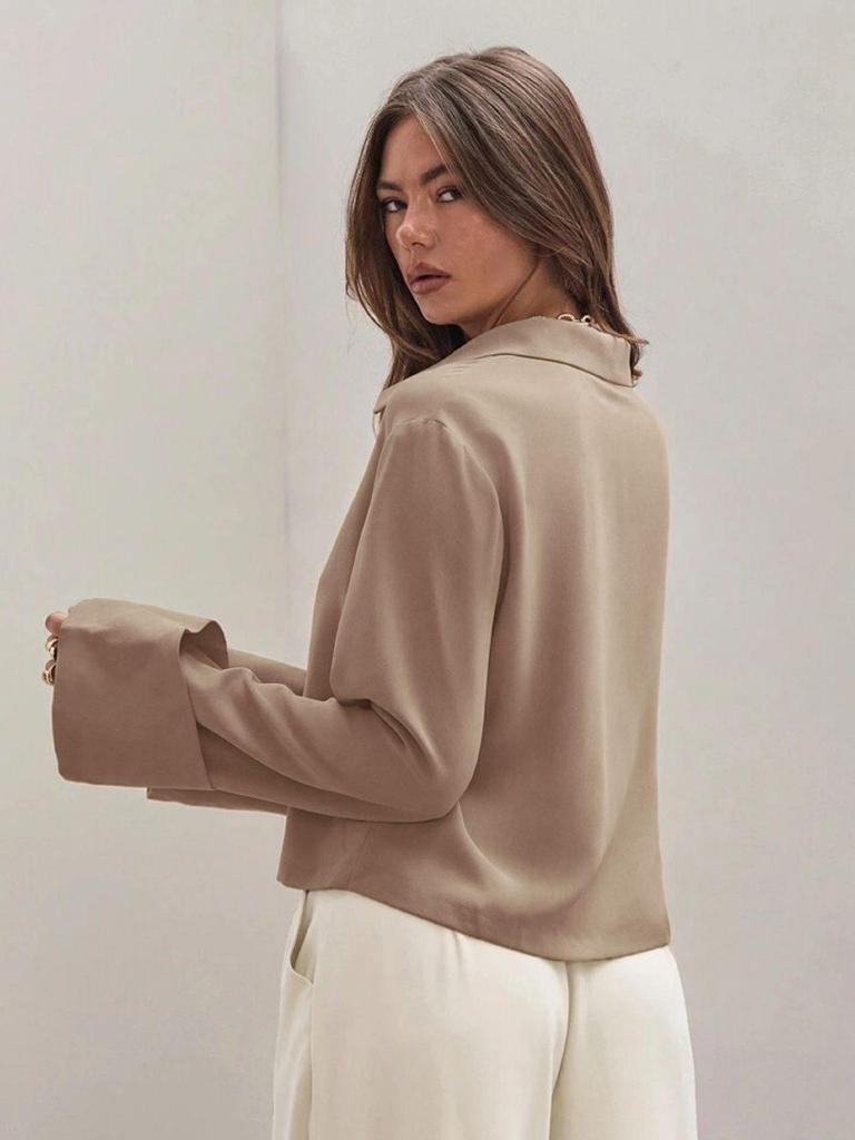 Женская весенне-летняя рубашка-кардиган с длинным рукавом и завязками-бантами, 2025