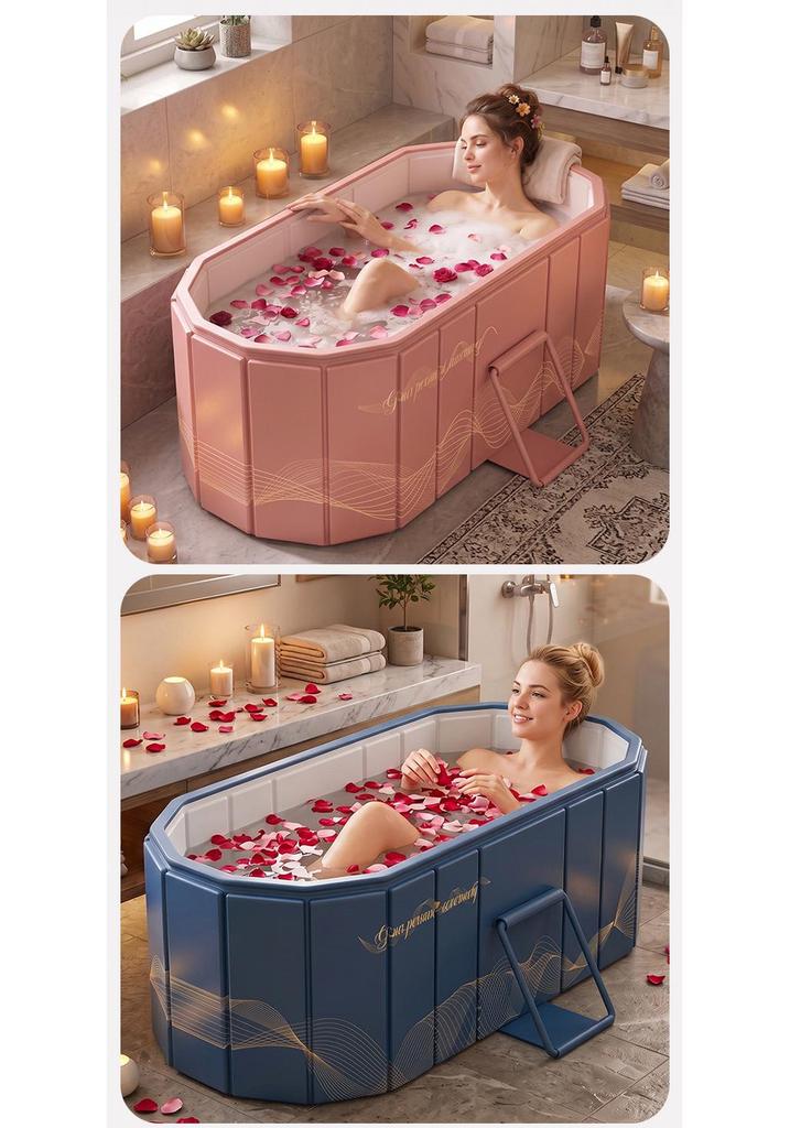 Inflatable Portable Large Folding Bathtub - Quick Setup, Thickened for Adults, Constant Temperature Bubble Bath, No Installation Required