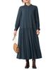 Maternity Low Long Open Nursing Navy 10490170 [ANGELIEBE] Dress, Waist, Sleeve, Front, Prenatal, Postnatal, Long, Loose, Women's, L,