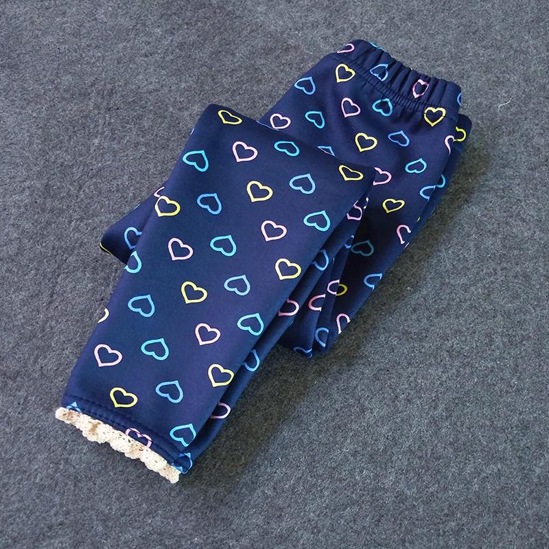 Леггинсы для девочек, красочные леггинсы с героями мультфильмов, бархатные брюки для девочек, кружевные теплые брюки для подростков