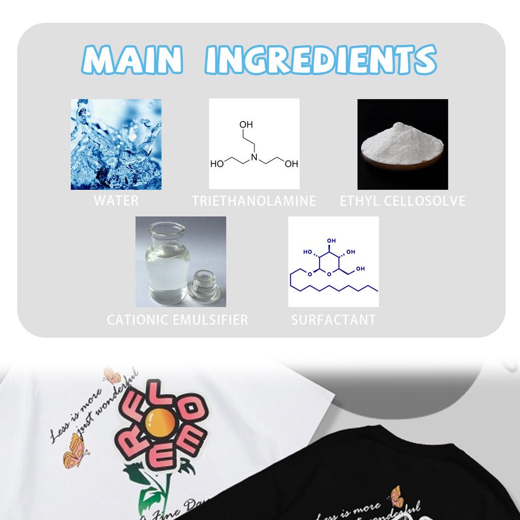 100ml Clothing Printing Remover Heat Transfer Vinyl Clothes Fabrics Prints Pattern Cleaning Powerful Residue Remover