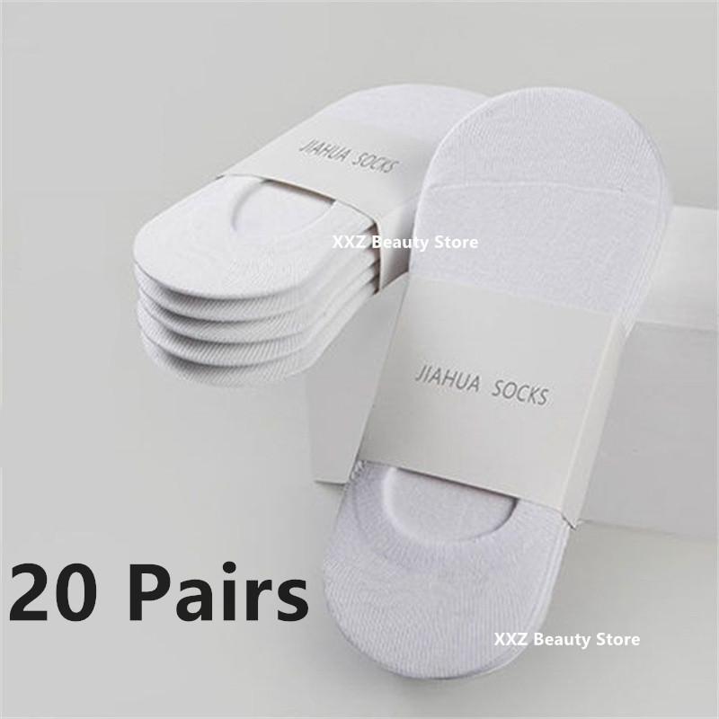1/5/10/20 Pairs Summer Autumn Boat Socks For Men Women Non-slip Silicone Invisible Cotton Socks Male Ankle Sock Slippers
