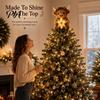 Highland Cow Christmas Tree Topper Glowing Star Topper, Lighted Decoration with Unique Party Supplies Warm LED, Battery Operated Holiday Ornament