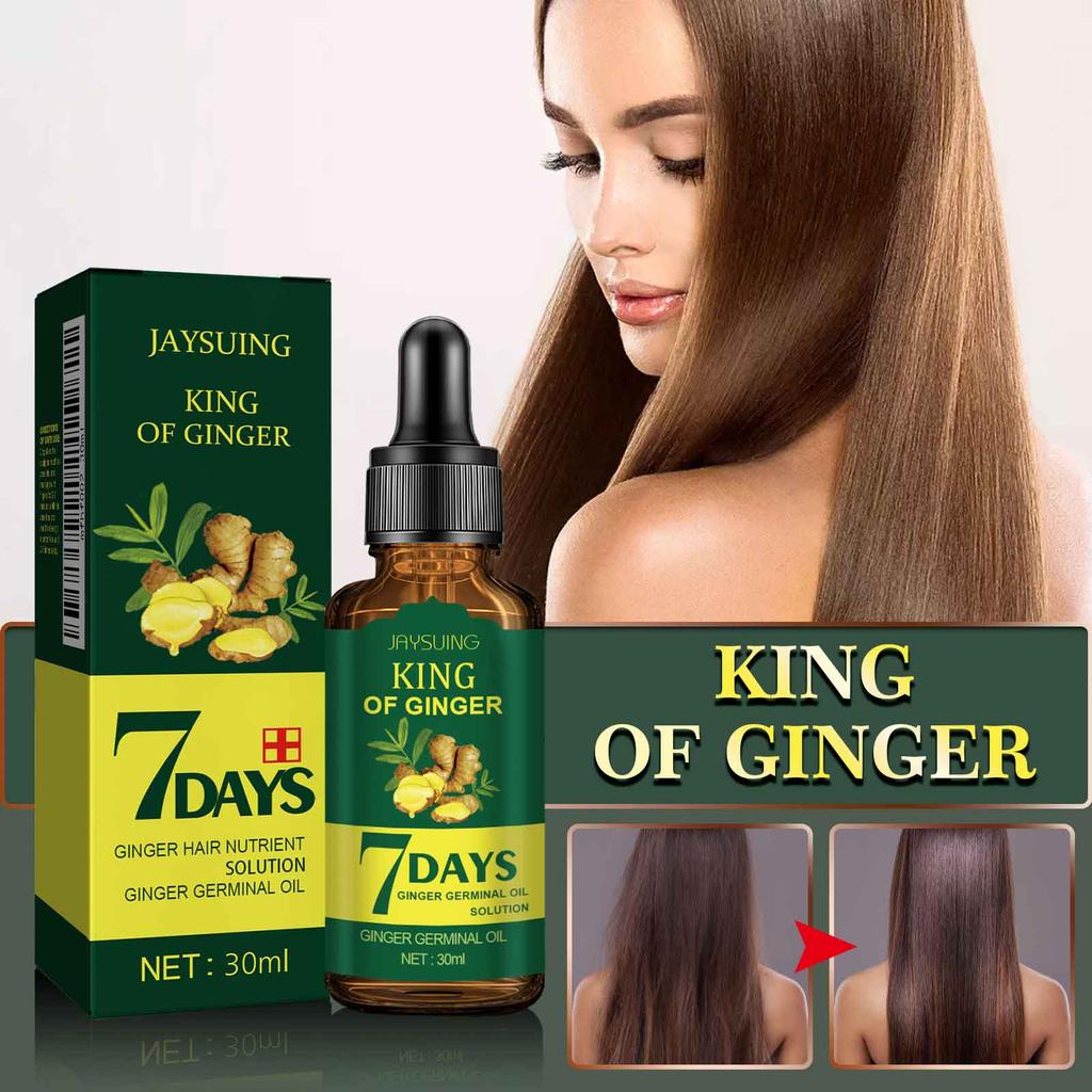 Jaysuing ginger hair care essential oil refreshing and nourishing scalp, flexible hair, moisturizing, shiny, light and non-stick daily care 30ml