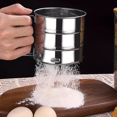 Чашка-сито для муки из нержавеющей стали с ручкой, нержавеющий сетчатый просеиватель для порошка для кухни, дома