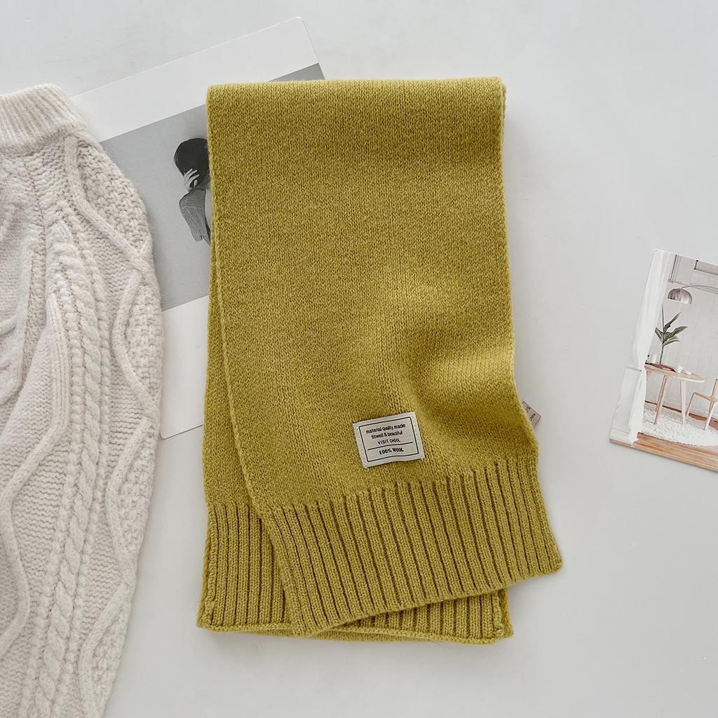 100% Wool Scarf Winter New Solid Color Warm Women's Scarf Fashion Versatile Knitted Scarf for Men and Women