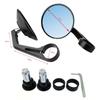 SEMIMO Bike Bar End Mirror CNC Finish 22mm Handle Universal Bike Mirror Compatible with MT07 MT09 Z125 GROM NC700 Round Blue Mirror Black GSX-S1000F