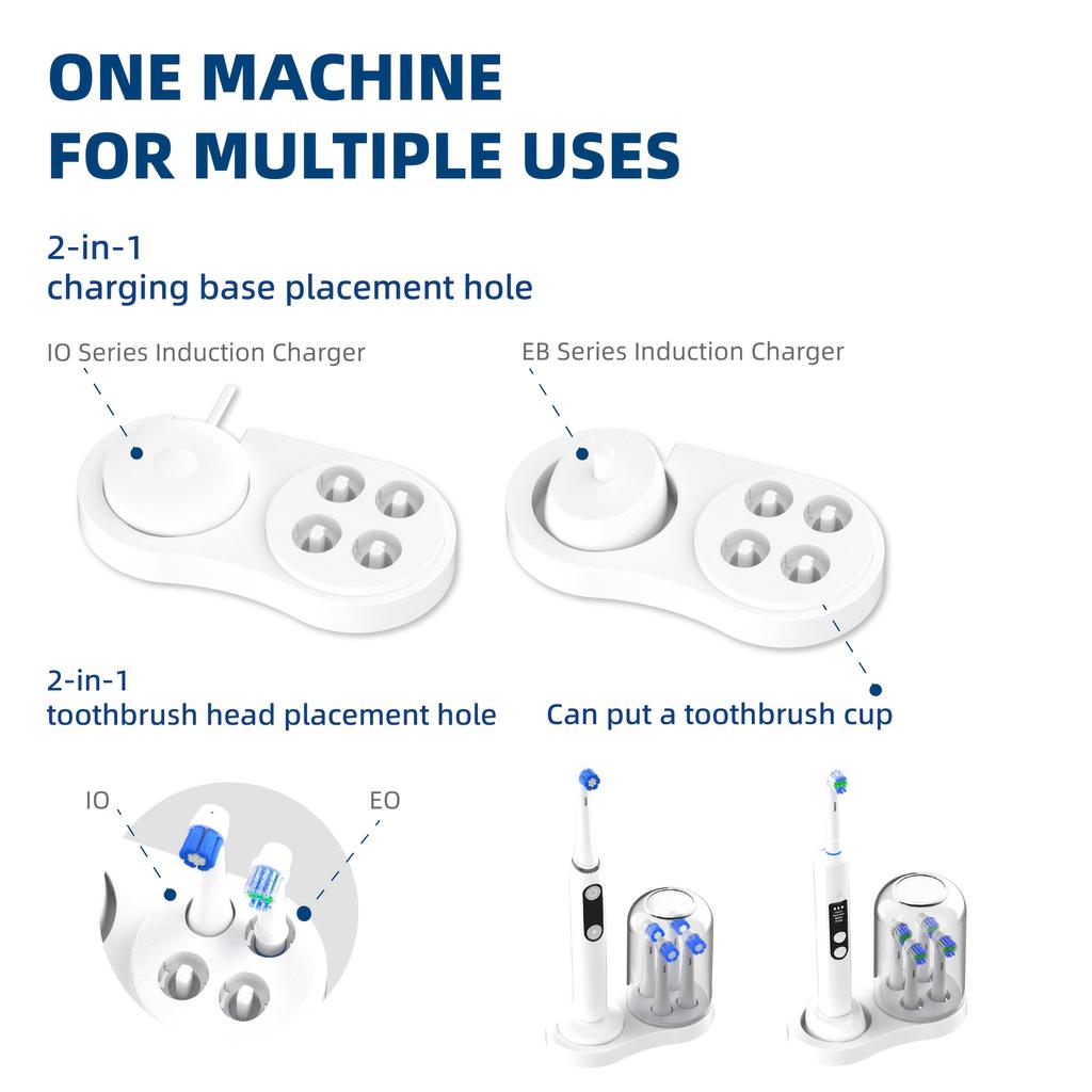 1 шт. - Держатель для электрической зубной щетки, для серии IO/EB, Индукционное зарядное устройство серии IO/EB, Универсальное место для установки насадок серии IO/EB