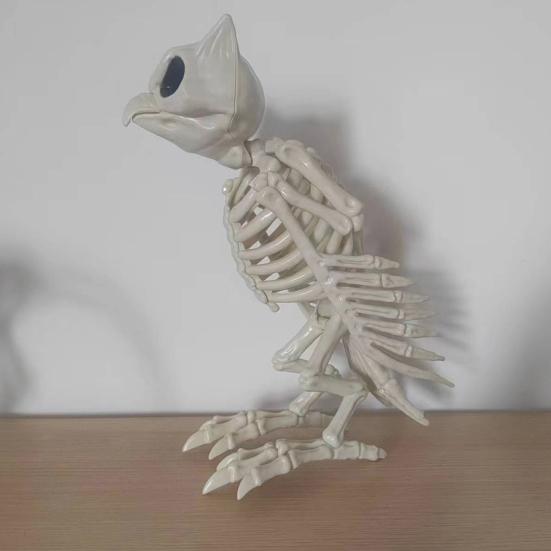 Украшение в виде скелета совы на Хэллоуин, реалистичная 12-дюймовая фигурка скелета животного, пластиковая модель кости совы для декора вечеринки в доме с привидениями