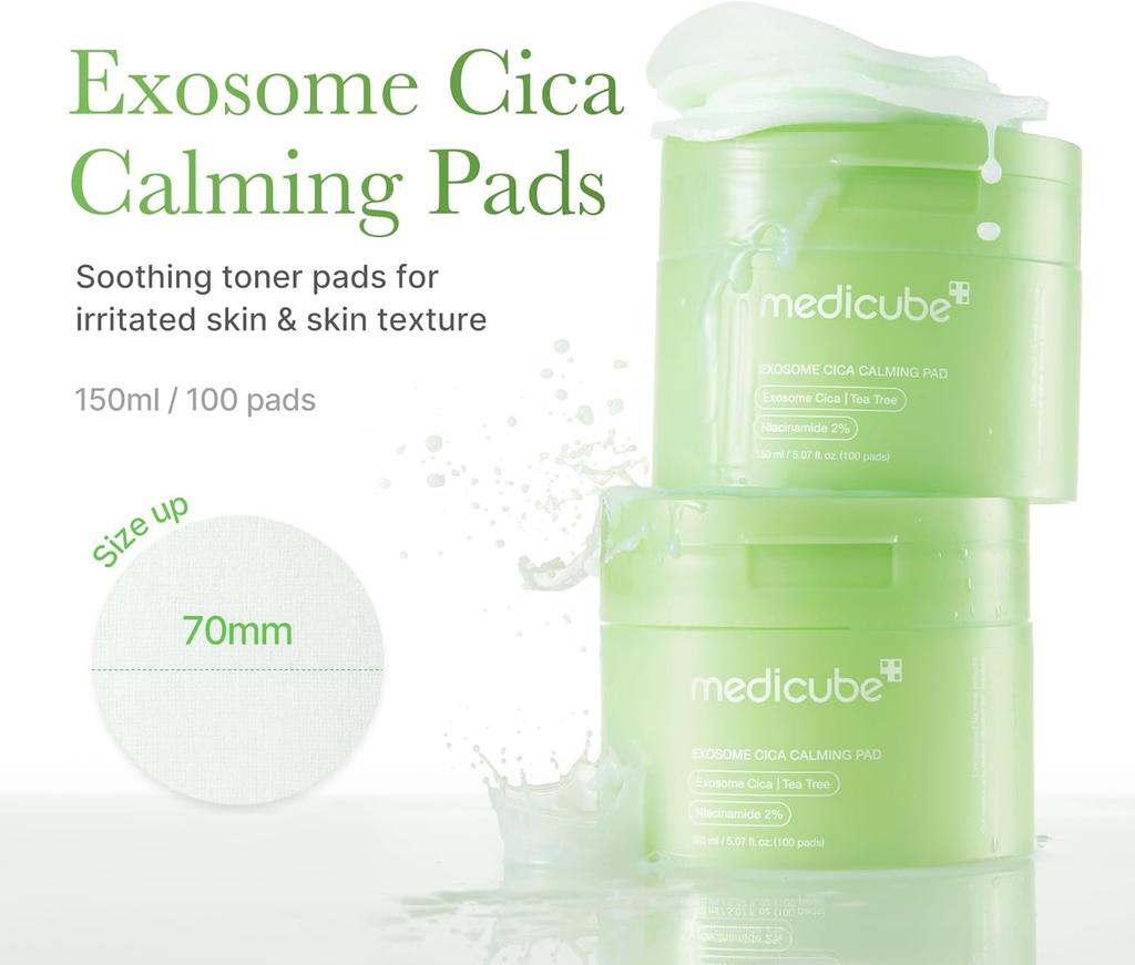 Medicube Exosome CICA Чайное дерево Успокаивающие тонер-пэды 100 ШТ