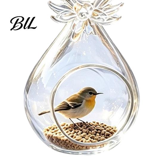 Hanging Bird Feeder for Garden Glass Angel Feeder, Outdoor Decorative Wild Eco Friendly Small Birds, Yard Porch Decor