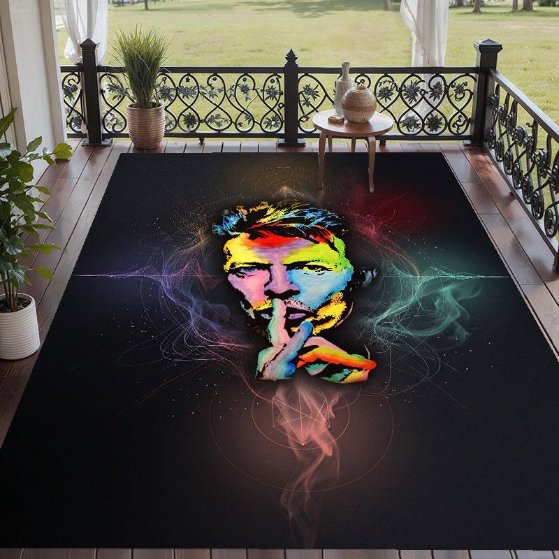 Soft Floor Carpet David Bowie Pattern Area Rug Decorative Mat For Home Room Decoration