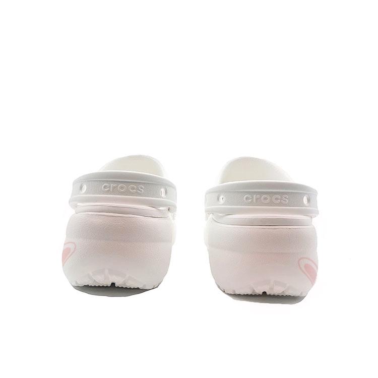 Crocs Classic Platform Clog EVA Pink Rabbit Rise Beach Travel Versatile Fashion Clogs for Men and Women White Pink