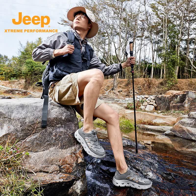 Jeep Мужские дышащие амфибийные сандалии для активного отдыха и хождения по воде