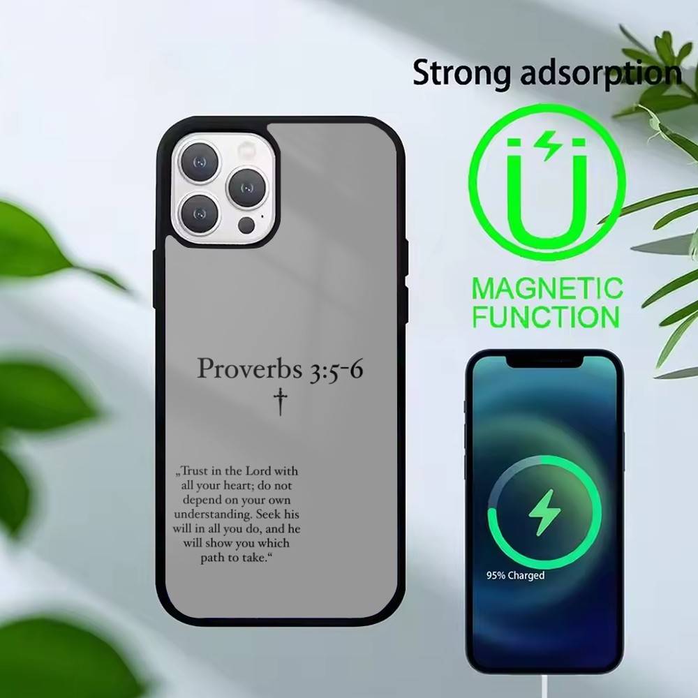 Bible Verse Jesus Christ Christian Phone Case For iPhone 17,16,15,14,13,Pro,Max,Plus,Magnetic For Magsafe Wireless Charging