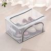 Transparent Storage Box with Double-Sided Openings Zipper Closure Waterproof PVC Shell Dustproof Under-bed Shoe Storage Box