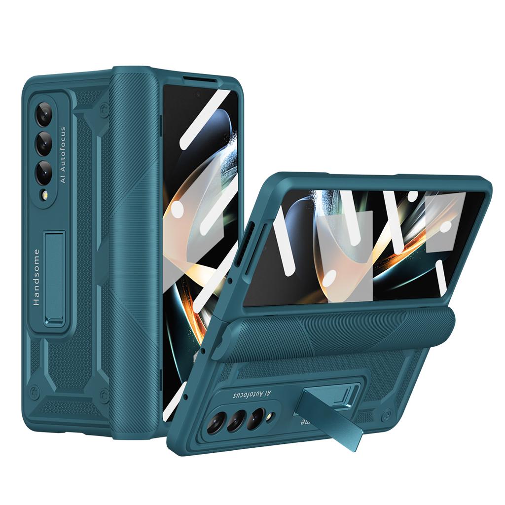 Fall Protection Hard Armor Case For Samsung Galaxy Z Fold 4 Fold3 Fold4 Fold2 Fold5 Fold 3 2 5 Kickstand Tempered Glass Cover