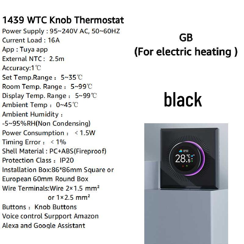 Graffiti Smart Voice-Controlled Temperature Controller with Two-Way Rotation and 1.3-inch Screen
