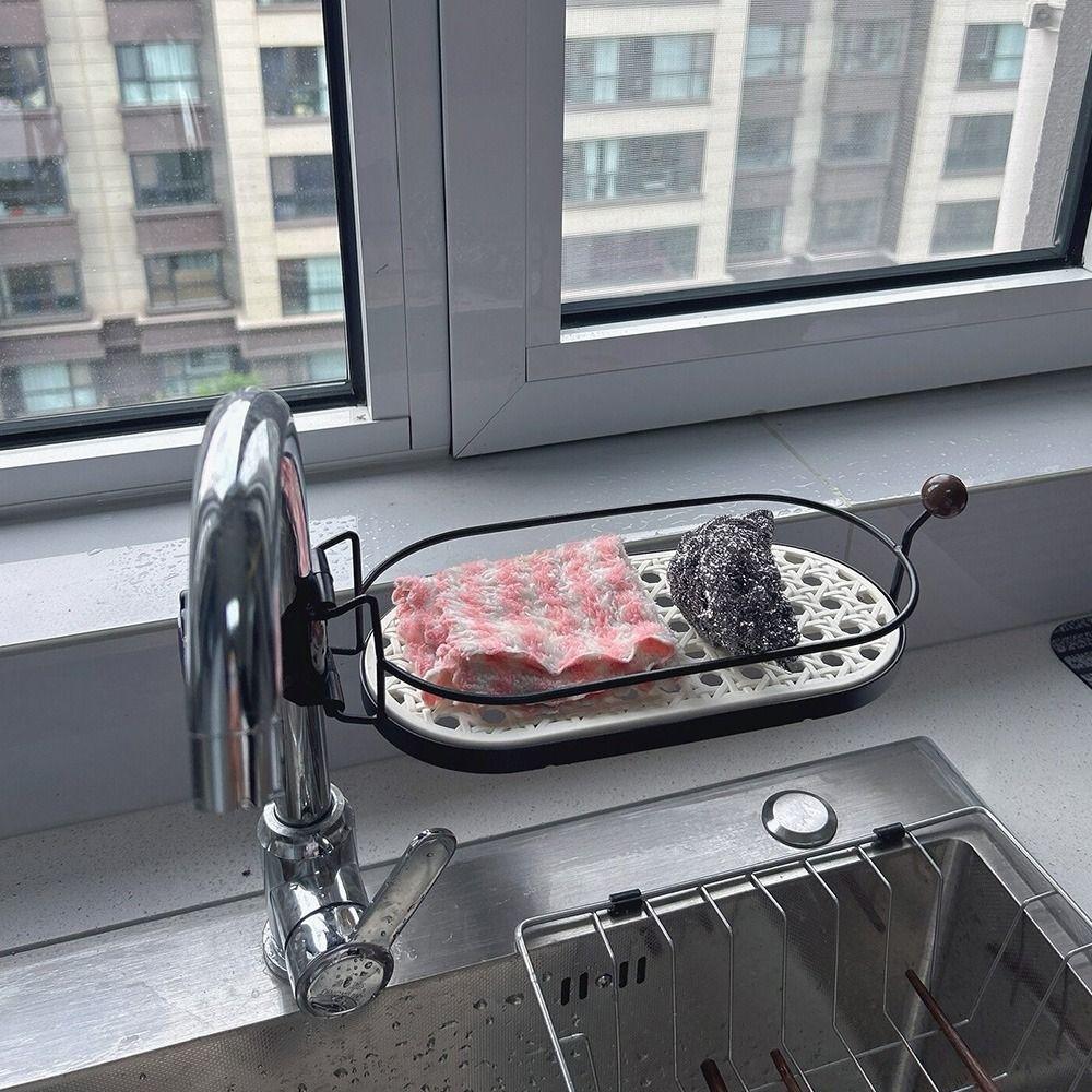 Adjustable Direction Faucet Sponge Rack ABS Drain Storage Holder New Faucet Soap Rack Kitchen Sink