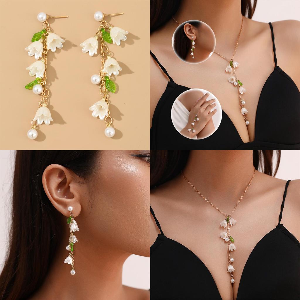 Цветочные серьги-подвески с кисточками из смолы для женщин с жемчужными акцентами на осень