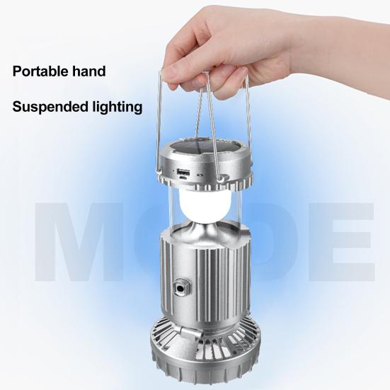 Солнечный кемпинговый фонарь с вентилятором Сверхяркий Высокий световой поток Компактный