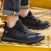 Fashion Steel Toe Safety Shoes Man Lightweight Anti-slip Work Shoes Breathable Mesh Work Shoes Black Safety Work Sneakers for Men Women