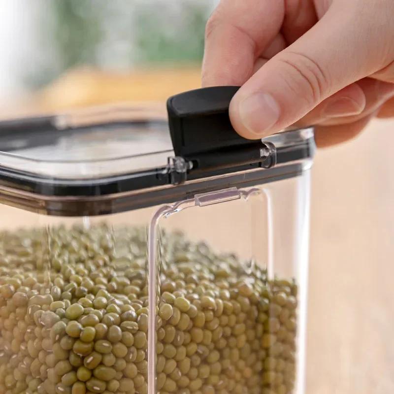 460/700/1300/1800 мл Контейнер для хранения пищевых продуктов Пластиковые герметичные банки Кухонный ящик для хранения Прозрачные резервуары для хранения пищевых продуктов