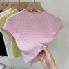 Ice Silk Thin Flying Sleeve Knit Sweater Women'S Summer 2025 Design Sense Cutout Slim Crop Top