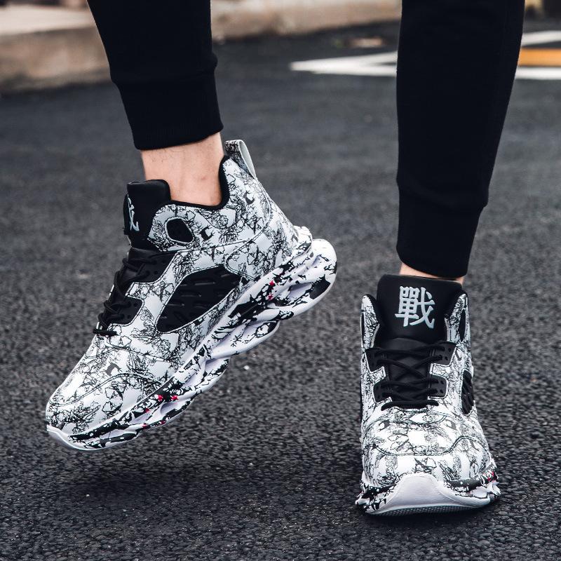 Модная мужская спортивная обувь повседневная платформа граффити нескользящие водонепроницаемые мужские кроссовки для прогулок на открытом воздухе беговая спортивная обувь теннис