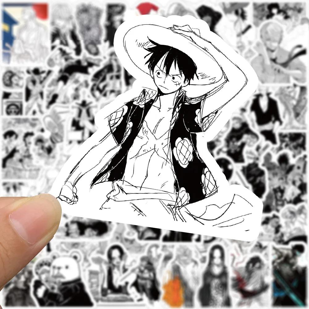 10/30/50/100 шт. Черно-белые Наклейки-Декали Мультфильм Аниме ONE PIECE DIY Для Ноутбука Чехла Телефона Автомобиля Мотоцикла Крутая Водонепроницаемая Наклейка